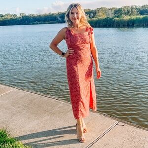 Pink midi dress